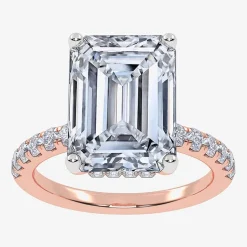 (F-G /Vs2-Si1) Womens 10 1/2 Ct. T.W. Lab Grown White Diamond 14K Gold Side Stone Engagement Ring