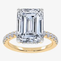 (F-G /Vs2-Si1) Womens 10 1/2 Ct. T.W. Lab Grown White Diamond 14K Gold Side Stone Engagement Ring