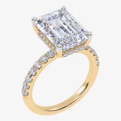 (F-G /Vs2-Si1) Womens 10 1/2 Ct. T.W. Lab Grown White Diamond 14K Gold Side Stone Engagement Ring