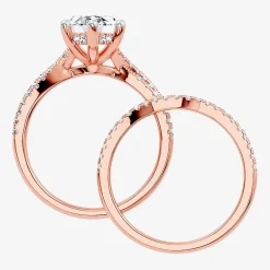 (F-G/ Vs2-Si1) Womens 2 1/2 CT. T.W. Lab Grown White Diamond 10K Gold Marquise Side Stone Bridal Set