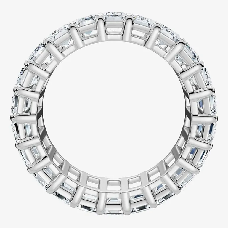 (F-G /Vs1-Vs2) Unisex Adult 5MM 6 CT. T.W. Lab Grown White Diamond 14K Gold Eternity Wedding Band