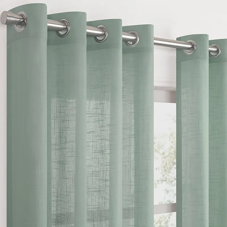 Fieldcrest Arden Solid Cotton Grommet Top Sheer Single Curtain Panel