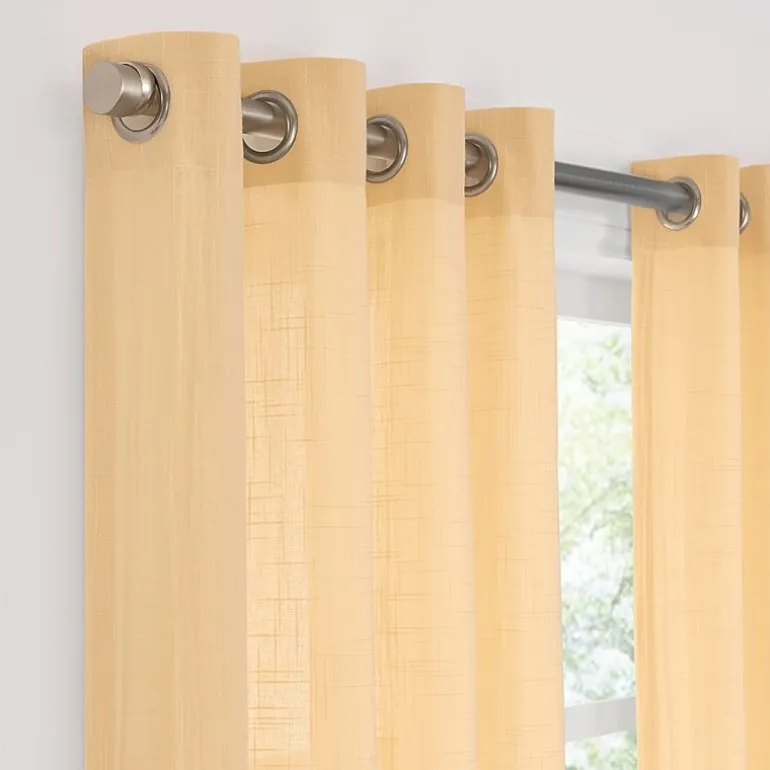 Fieldcrest Arden Solid Cotton Grommet Top Sheer Single Curtain Panel