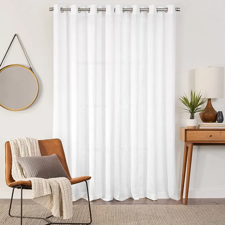 Fieldcrest Arden Solid Cotton Grommet Top Sheer Single Curtain Panel