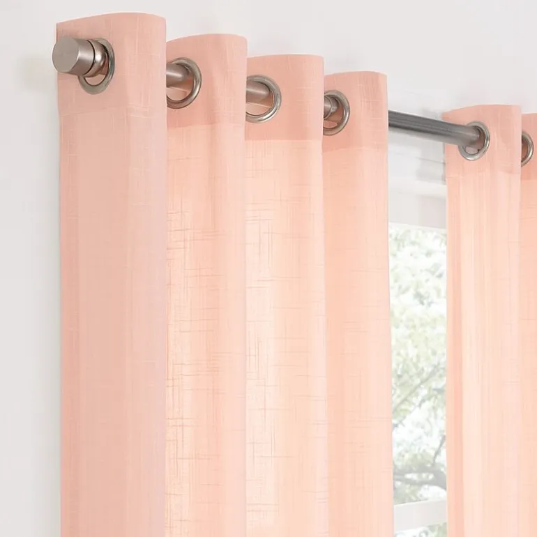 Fieldcrest Arden Solid Cotton Grommet Top Sheer Single Curtain Panel
