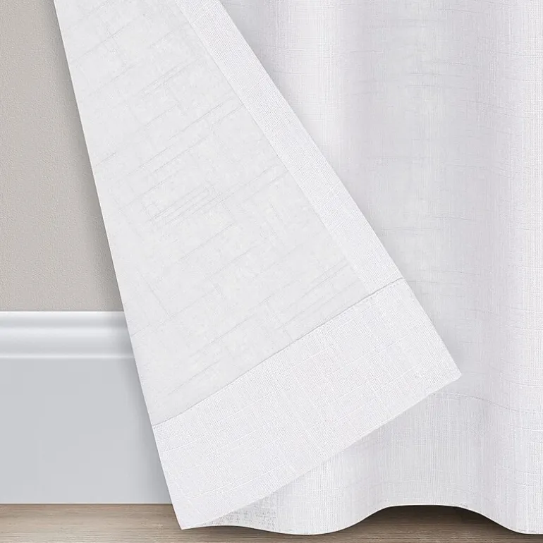 Fieldcrest Arden Solid Cotton Grommet Top Sheer Single Curtain Panel