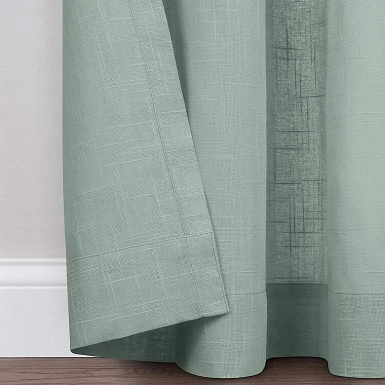 Fieldcrest Arden Solid Cotton Grommet Top Sheer Single Curtain Panel