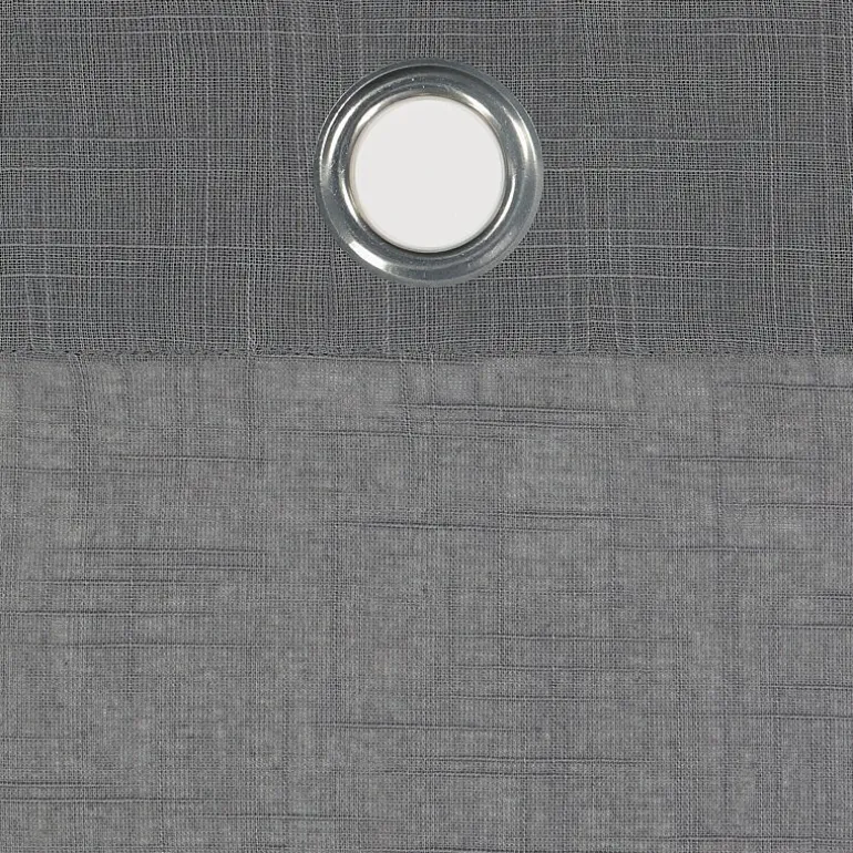 Fieldcrest Arden Solid Cotton Grommet Top Sheer Single Curtain Panel