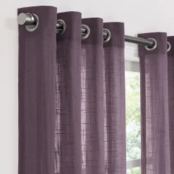 Fieldcrest Arden Solid Cotton Grommet Top Sheer Single Curtain Panel