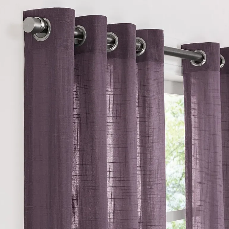 Fieldcrest Arden Solid Cotton Grommet Top Sheer Single Curtain Panel