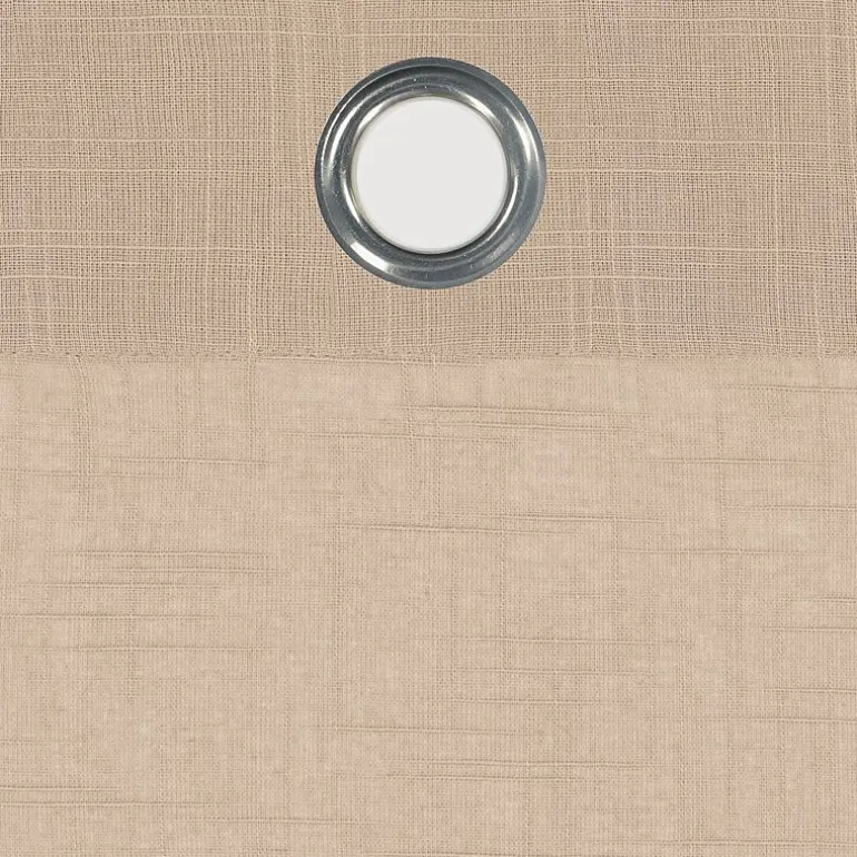 Fieldcrest Arden Solid Cotton Grommet Top Sheer Single Curtain Panel
