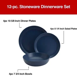 Fieldcrest Legacy Denim 12-pc. Stoneware Dinnerware Set