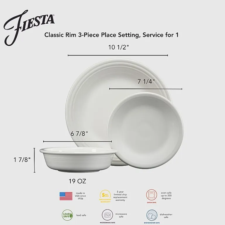 Fiesta Classic Rim 3-pc. Place Setting