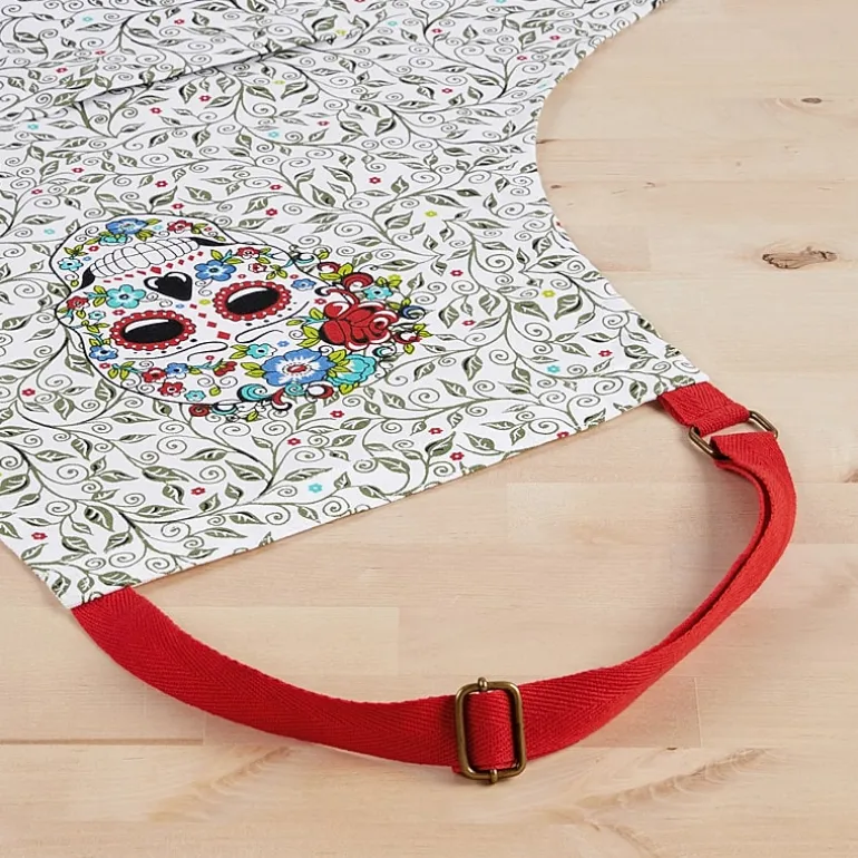 Fiesta Skull and Vine Apron