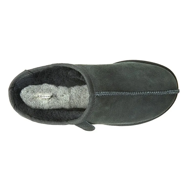 Fireside by Dearfoam’s Men's Grafton Genuine Shearling Clog With Taping Slippers