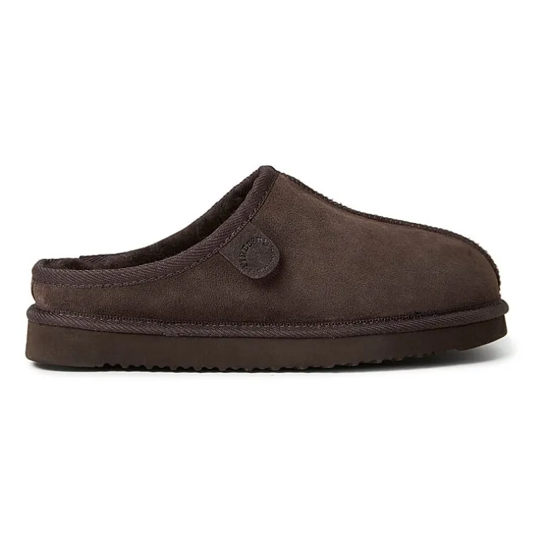 Fireside by Dearfoam’s Men's Grafton Genuine Shearling Clog With Taping Slippers