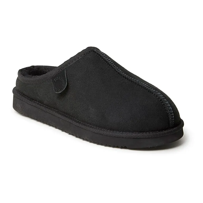 Fireside by Dearfoam’s Men's Grafton Genuine Shearling Clog With Taping Slippers