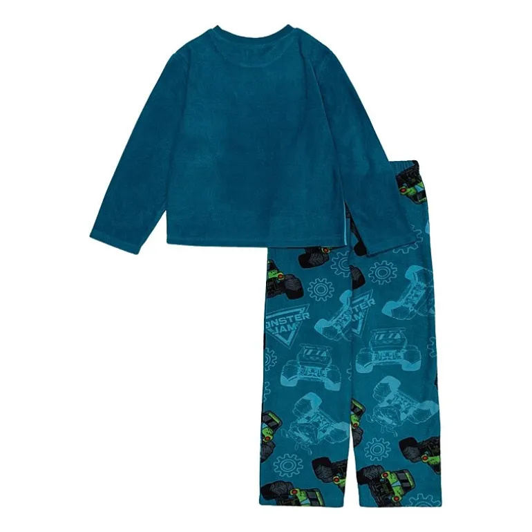 Fleece Big Kid Boys Monster Jam Microfleece Crew Neck Long Sleeve 2-pc. Pajama Set