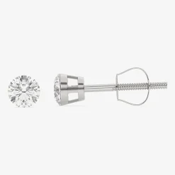 Floating Diamonds (F / Vs2) 1 CT. T.W. Lab Grown White Diamond 14K Gold 5.4mm Round Stud Earrings