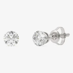 Floating Diamonds (F / Vs2) 1 CT. T.W. Lab Grown White Diamond 14K Gold 5.4mm Round Stud Earrings