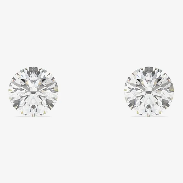 Floating Diamonds (F / Vs2) 1 CT. T.W. Lab Grown White Diamond 14K Gold 5.4mm Round Stud Earrings