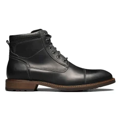 Florsheim Mens Chalet Cap Toe Stacked Heel Lace Up Boots