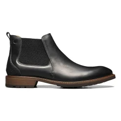 Florsheim Mens Chalet Plain Toe Gore Stacked Heel Chelsea Boots