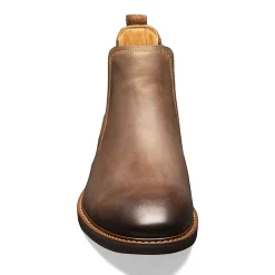 Florsheim Mens Chalet Plain Toe Gore Stacked Heel Chelsea Boots