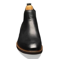 Florsheim Mens Chalet Plain Toe Gore Stacked Heel Chelsea Boots