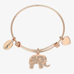 Footnotes Elephant Womens Stainless Steel Bangle Bracelet