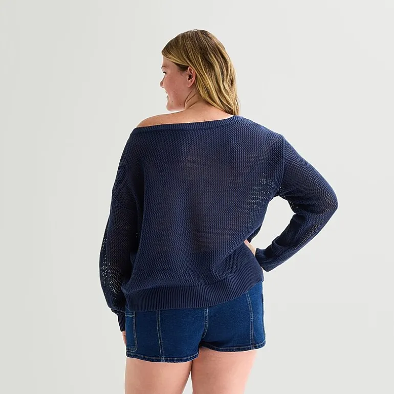 Forever 21 Juniors Plus Womens Long Sleeve Pullover Sweater