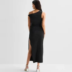 Forever 21 Womens Juniors Asymmetrical Neck Sleeveless Bodycon Dress