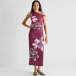 Forever 21 Womens Juniors Asymmetrical Neck Sleeveless Bodycon Dress