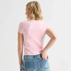 Forever 21 Womens Juniors Crew Neck Short Sleeve Regular Fit Graphic T-Shirt