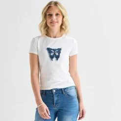 Forever 21 Womens Juniors Crew Neck Short Sleeve Regular Fit Graphic T-Shirt