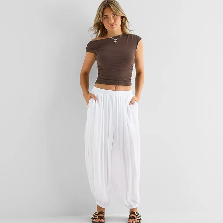 Forever 21 Womens Juniors Cuffed Mid Rise Pull-On Pant