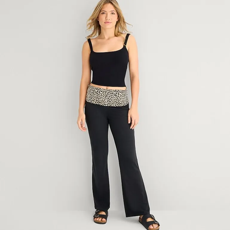 Forever 21 Womens Juniors Flare Mid Rise Pull-On Pant