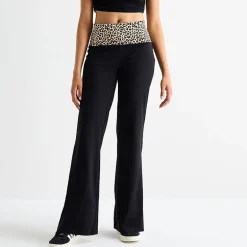 Forever 21 Womens Juniors Flare Mid Rise Pull-On Pant