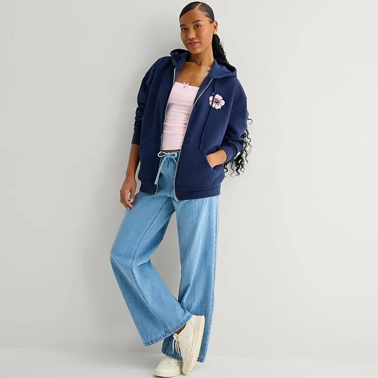 Forever 21 Womens Juniors Long Sleeve Zipper Hoodie