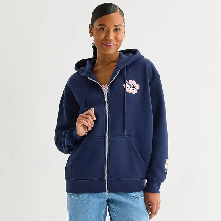 Forever 21 Womens Juniors Long Sleeve Zipper Hoodie