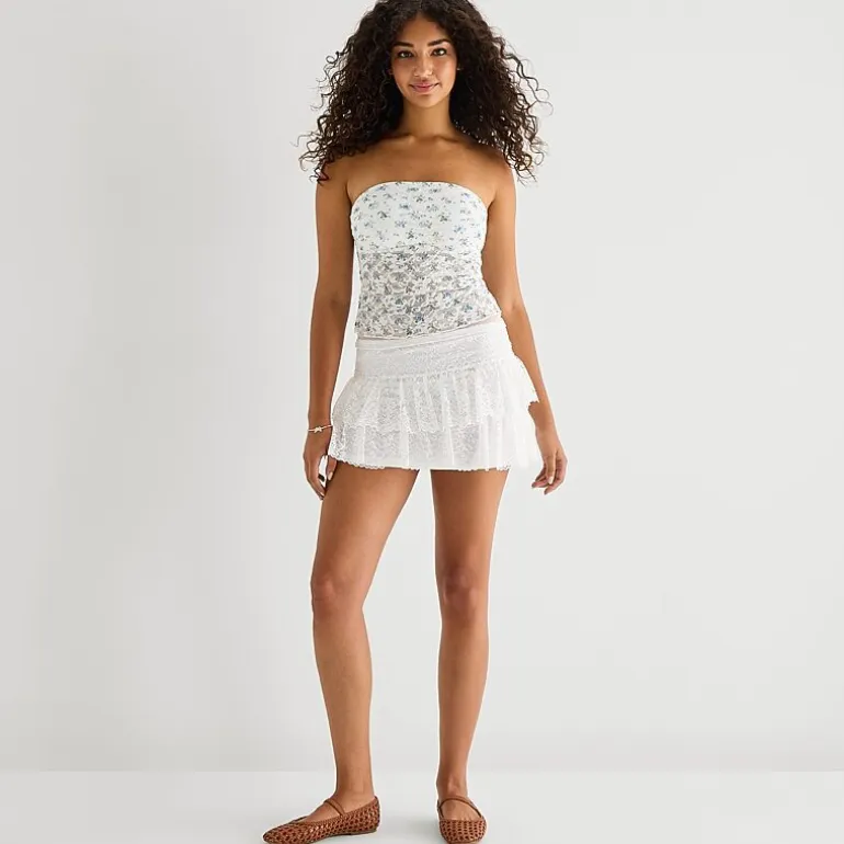 Forever 21 Womens Juniors Low Rise Mini Flared Skirt