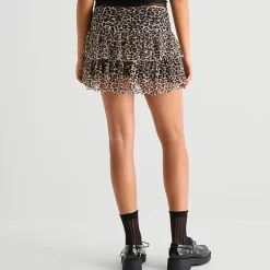 Forever 21 Womens Juniors Low Rise Mini Flared Skirt