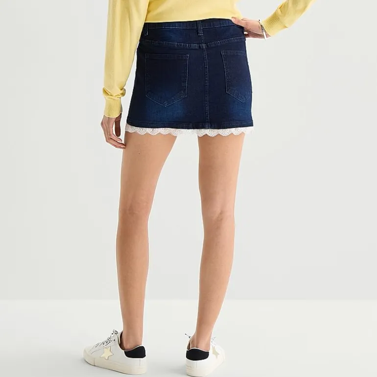 Forever 21 Womens Juniors Mid Rise Denim Skirt