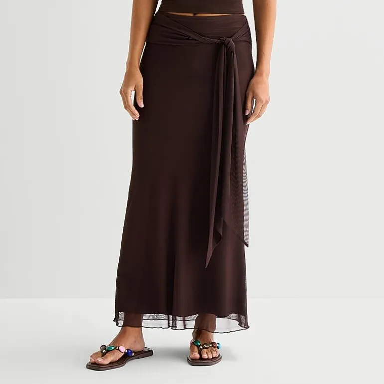 Forever 21 Womens Juniors Mid Rise Maxi Skirt