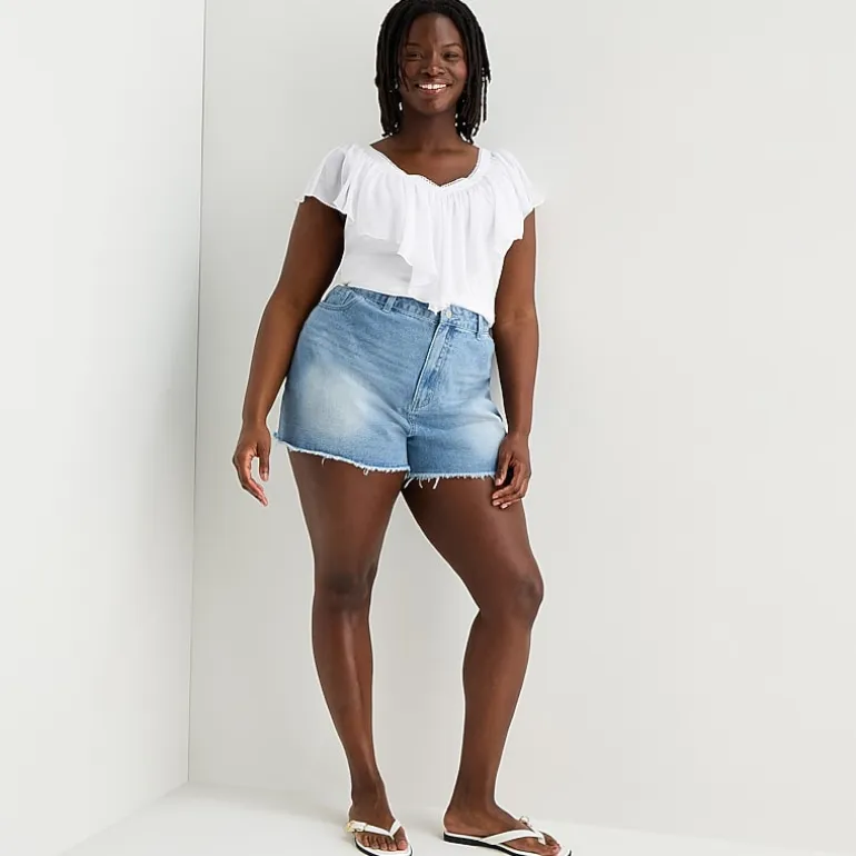Forever 21 Womens 3" Juniors Plus Denim Short