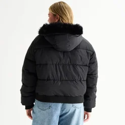 Forever 21 Womens Juniors Plus Heavyweight Puffer Jacket