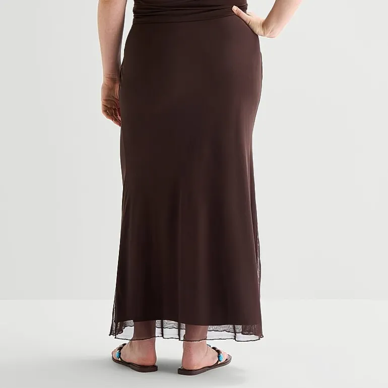 Forever 21 Womens Juniors Plus Mid Rise Maxi Skirt