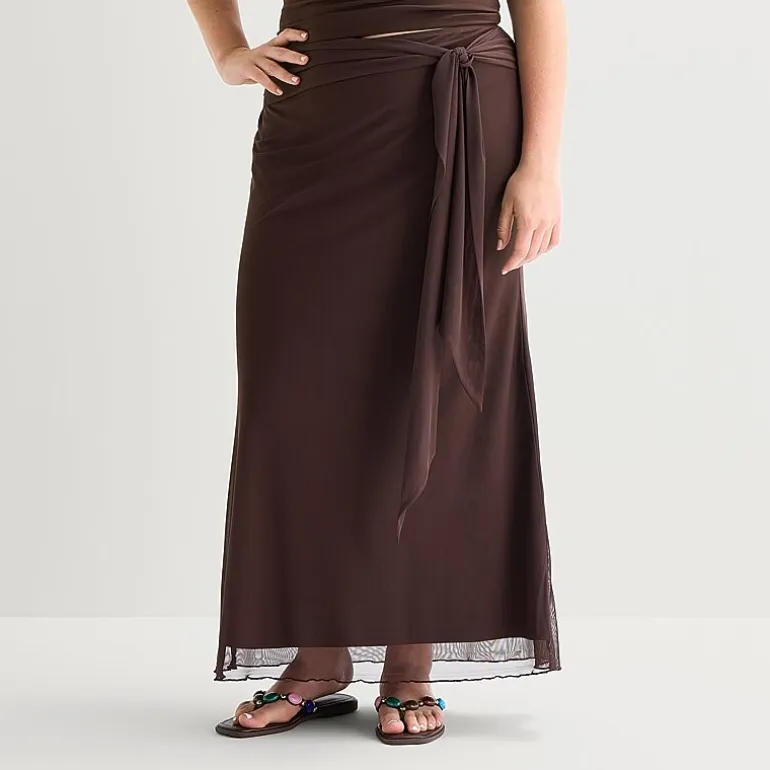 Forever 21 Womens Juniors Plus Mid Rise Maxi Skirt