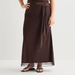 Forever 21 Womens Juniors Plus Mid Rise Maxi Skirt