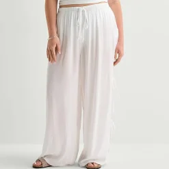 Forever 21 Womens Juniors Plus Straight Mid Rise Pull-On Pant